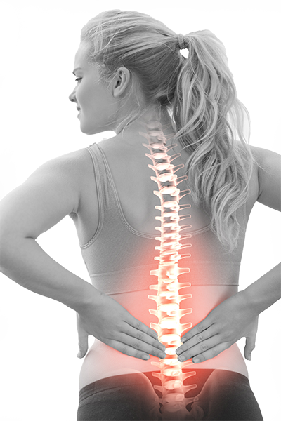 Woman with spine overlay from Optimum Wellness Centers - Image