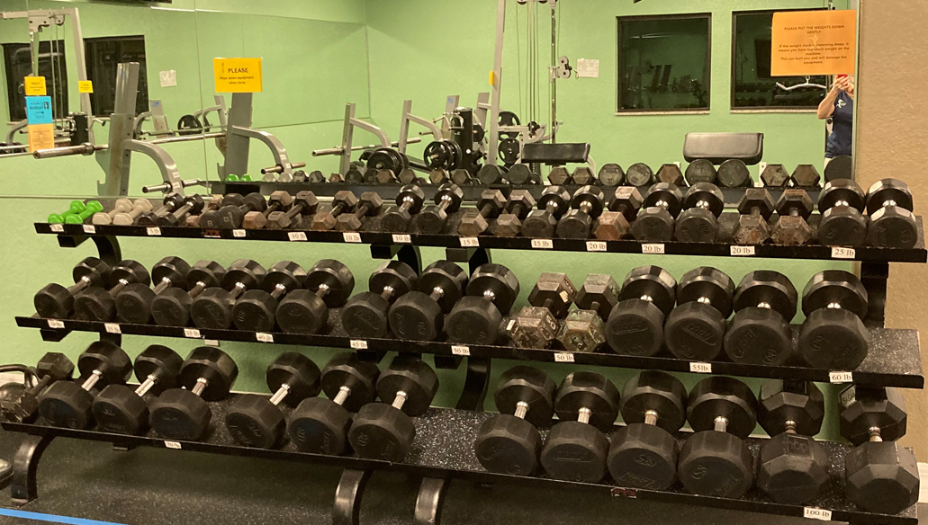 Picture of weight rack at optimum wellness centers
